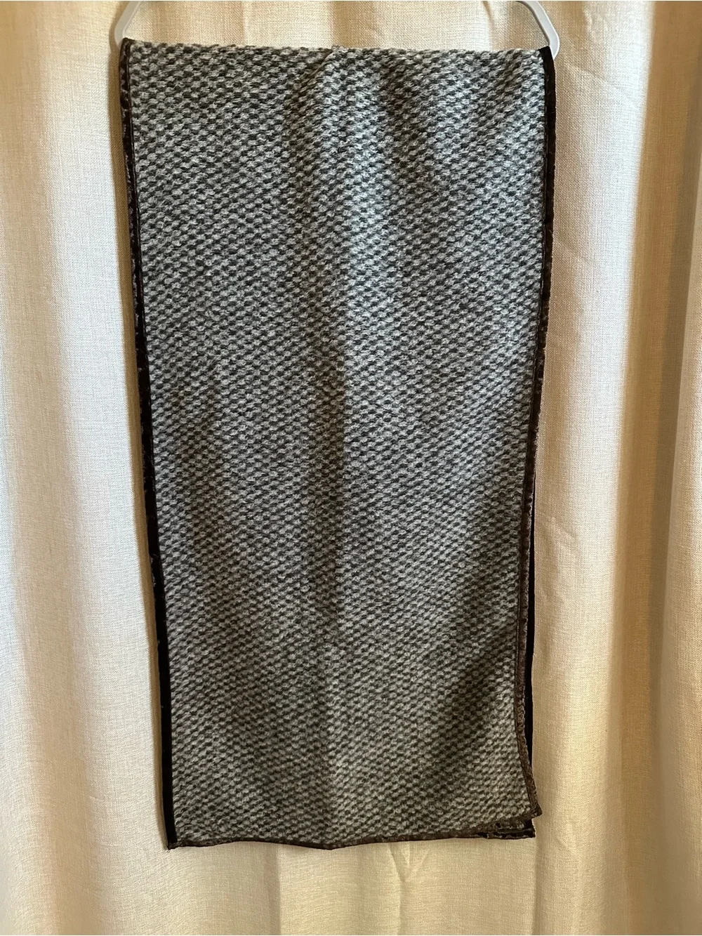 Men's/Unisex Nordstrom Brown/Grey Houndstooth Knit Scarf